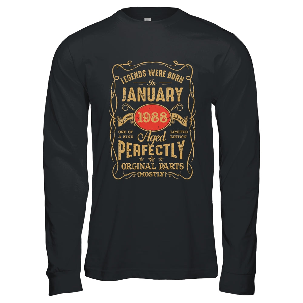 Legends Born In January 1988 35 Years Old 35th Birthday Shirt & Hoodie | siriusteestore