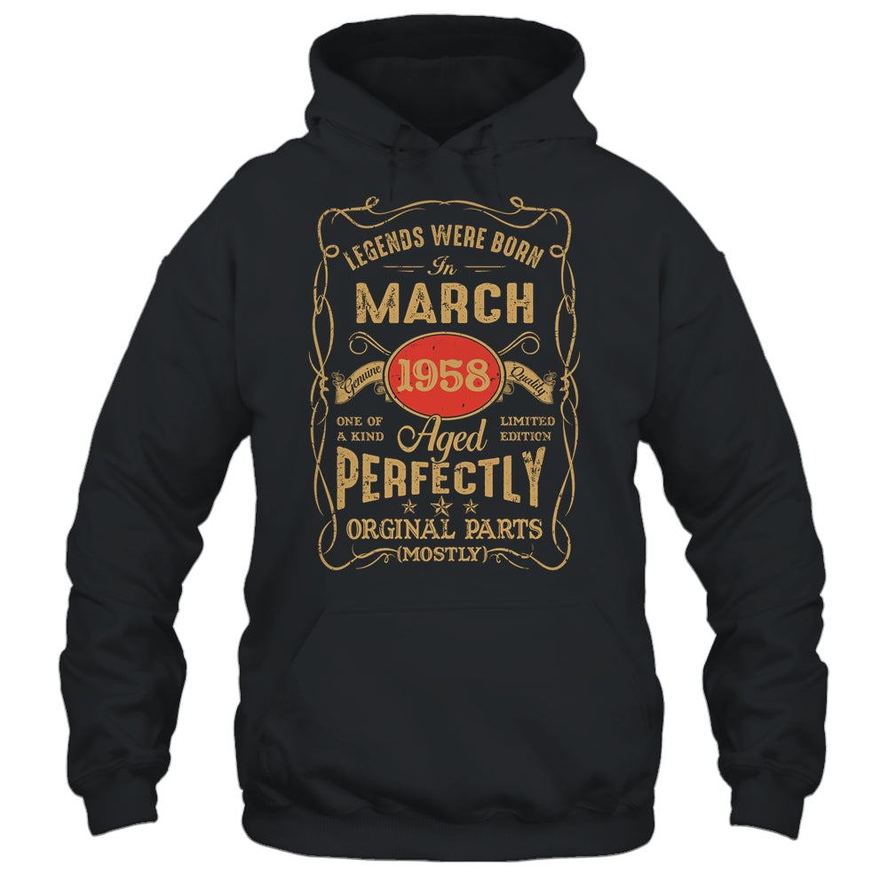 Legends Born In March 1958 65 Years Old 65th Birthday Shirt & Hoodie | siriusteestore