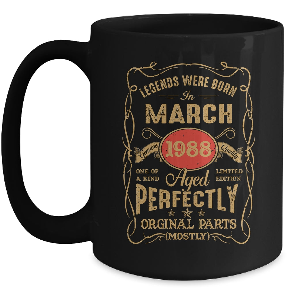 Legends Born In March 1988 35 Years Old 35th Birthday Mug | siriusteestore