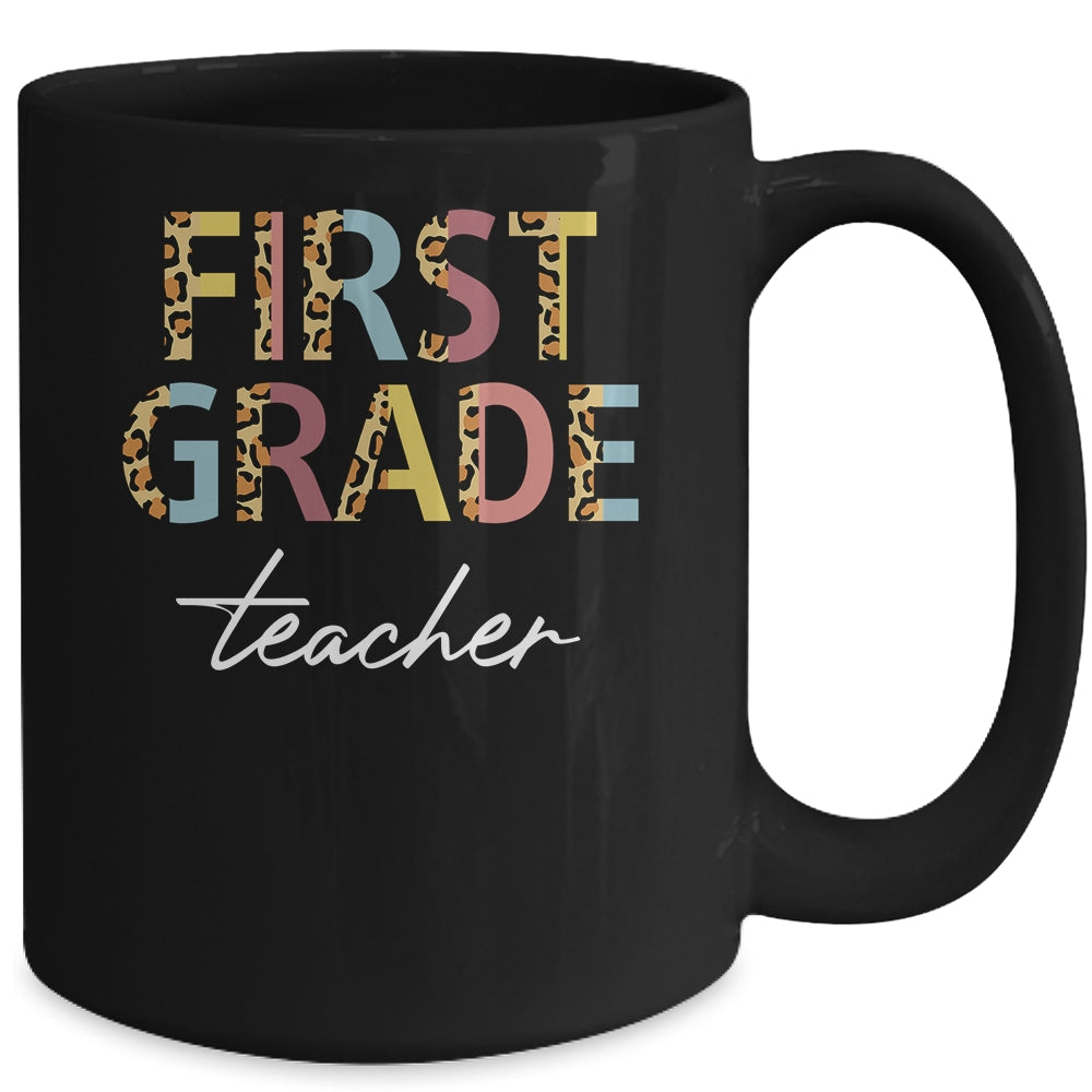 Leopard 1st Grade Teacher First Grade Back to School Mug | siriusteestore