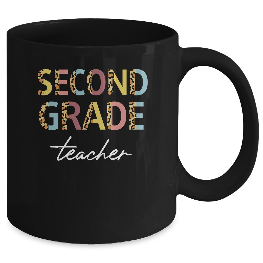 Leopard 2nd Grade Teacher Second Grade Back to School Mug | siriusteestore