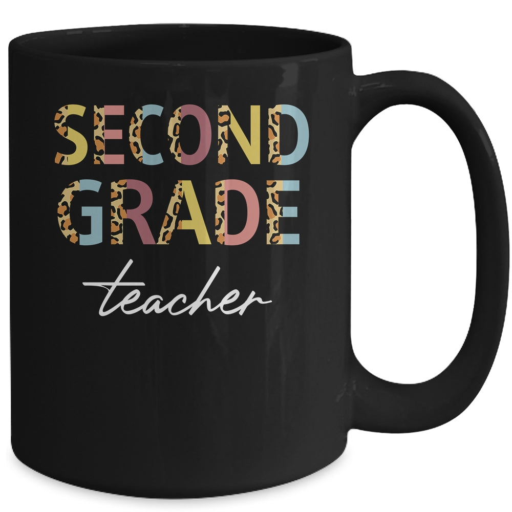 Leopard 2nd Grade Teacher Second Grade Back to School Mug | siriusteestore