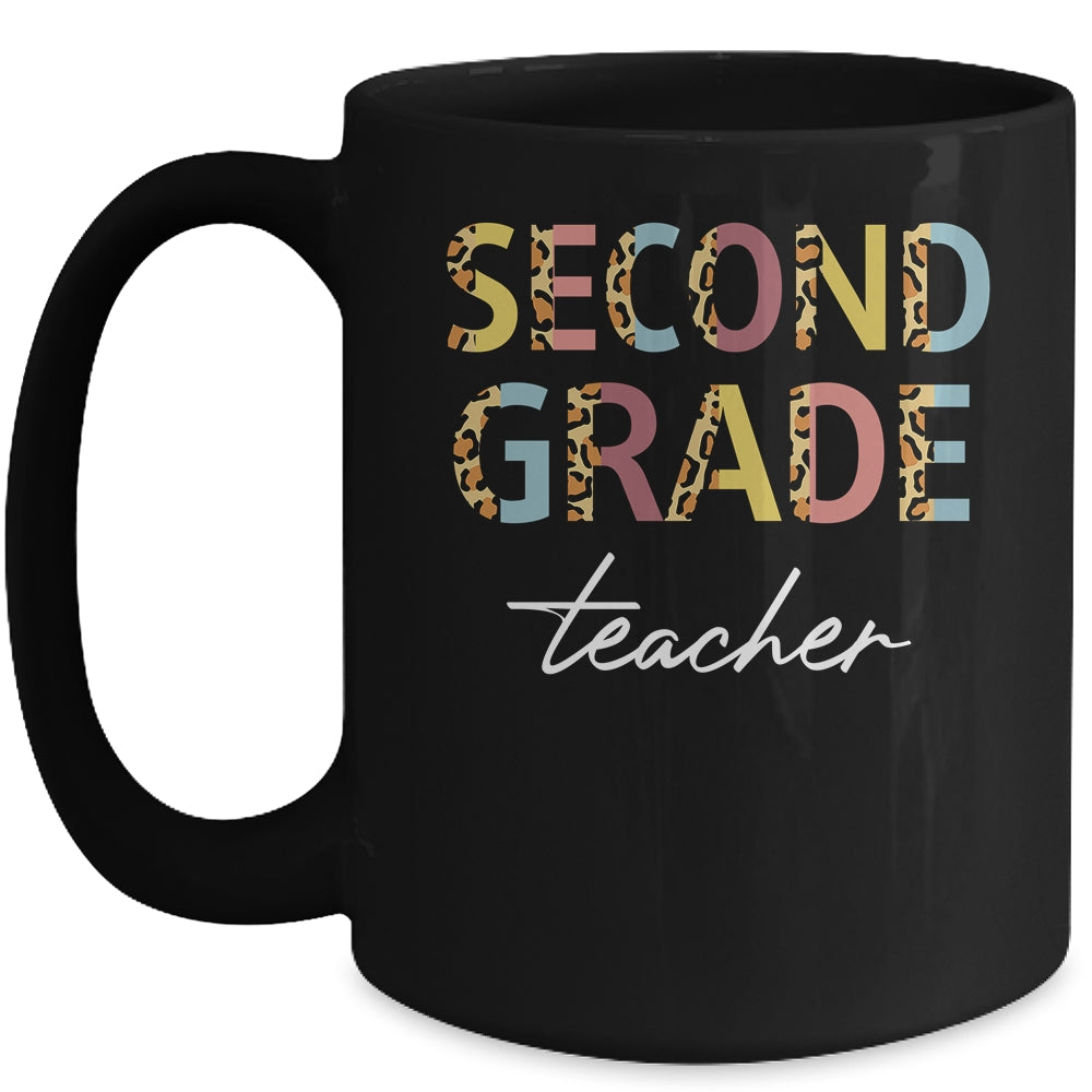 Leopard 2nd Grade Teacher Second Grade Back to School Mug | siriusteestore