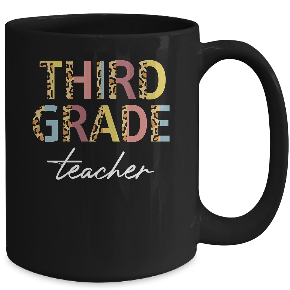 Leopard 3rd Grade Teacher Third Grade Back to School Mug | siriusteestore