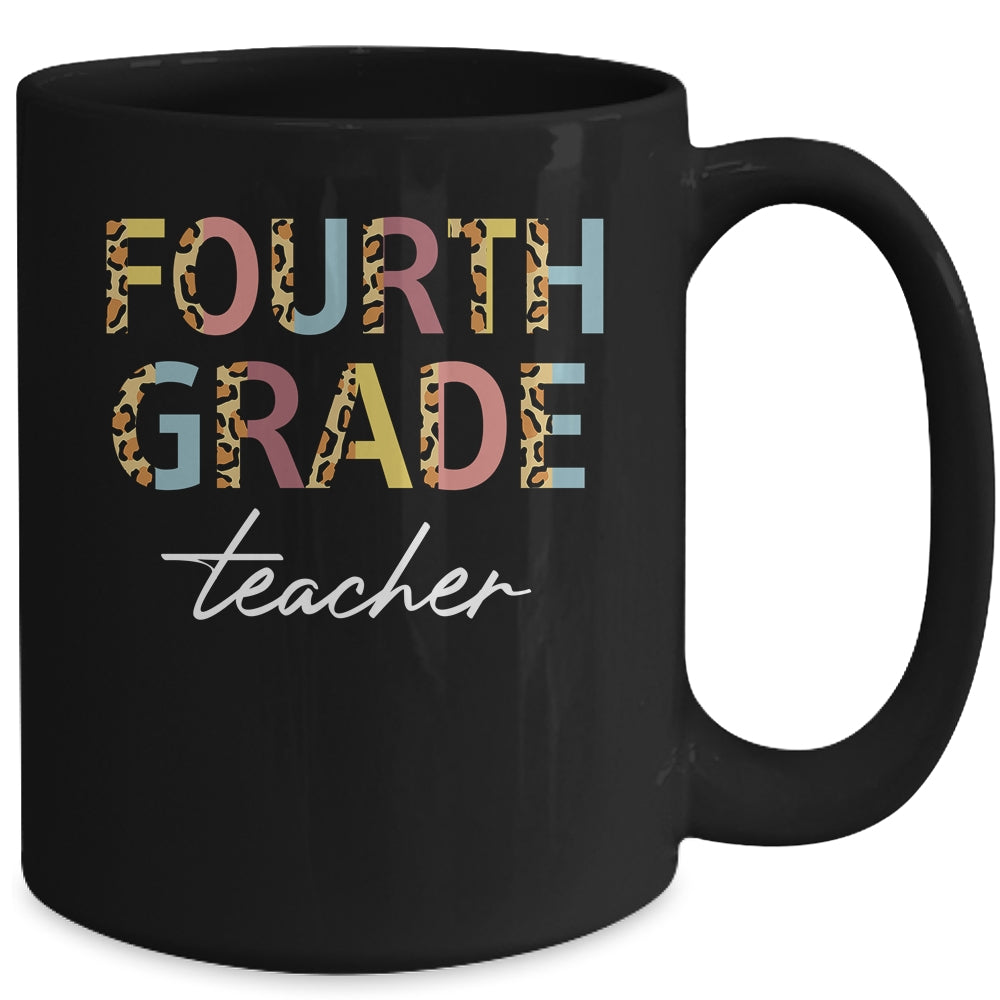 Leopard 4th Grade Teacher Fourth Grade Back to School Mug | siriusteestore