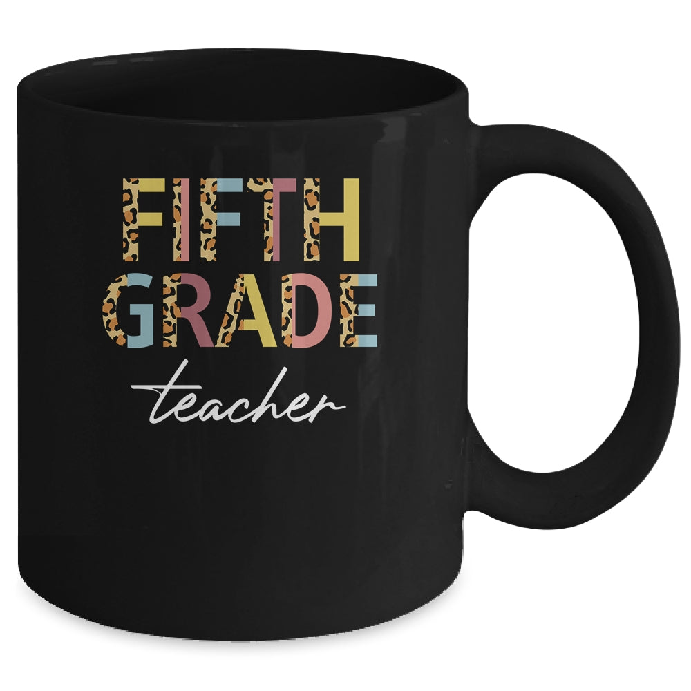 Leopard 5th Grade Teacher Fifth Grade Back to School Mug | siriusteestore