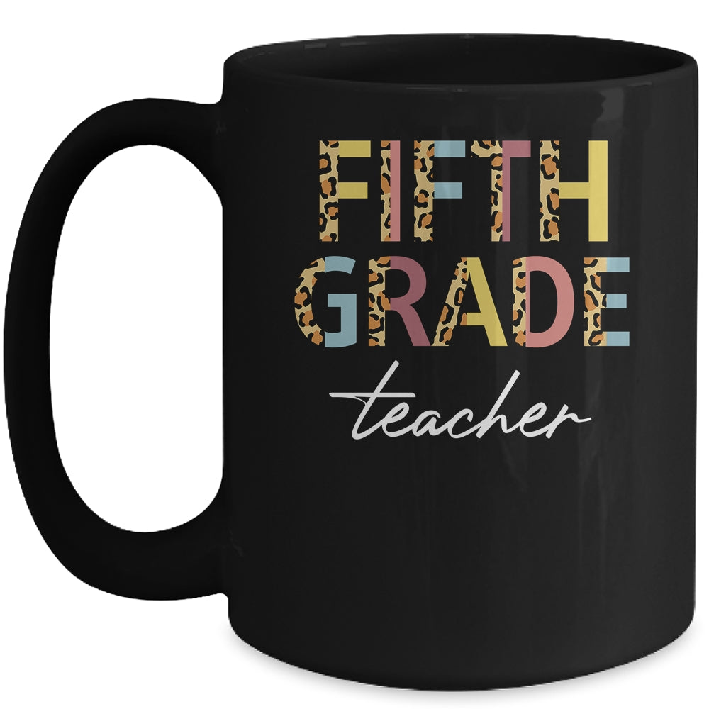 Leopard 5th Grade Teacher Fifth Grade Back to School Mug | siriusteestore