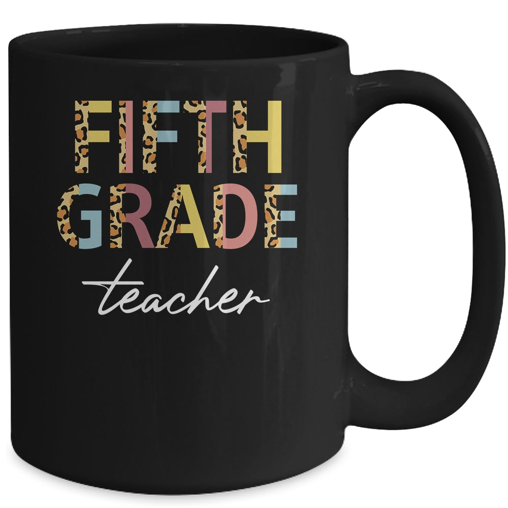 Leopard 5th Grade Teacher Fifth Grade Back to School Mug | siriusteestore