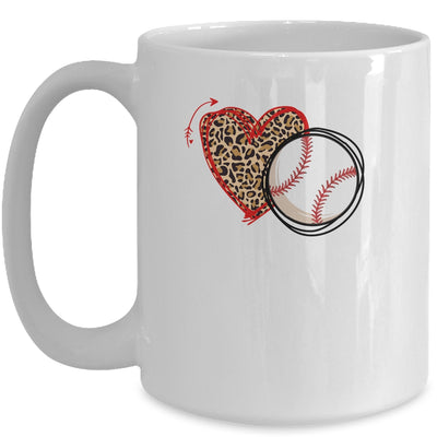Leopard Baseball Love Heart Baseball Lover Baseball Season Mug | siriusteestore