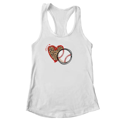 Leopard Baseball Love Heart Baseball Lover Baseball Season Shirt & Tank Top | siriusteestore