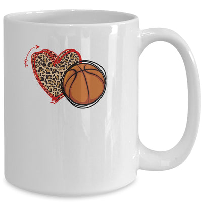 Leopard Basketball Love Heart Basketball Lover Basketball Season Mug | siriusteestore