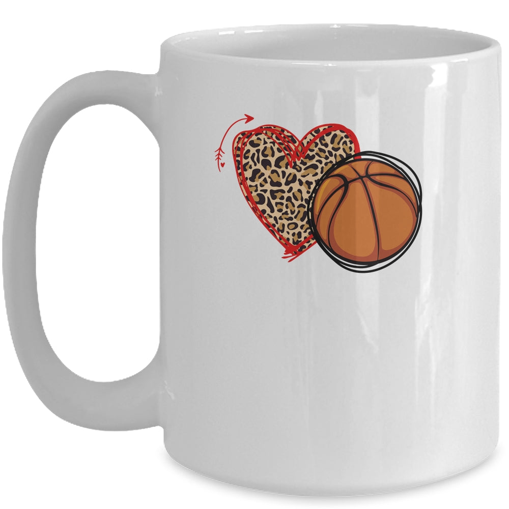 Leopard Basketball Love Heart Basketball Lover Basketball Season Mug | siriusteestore