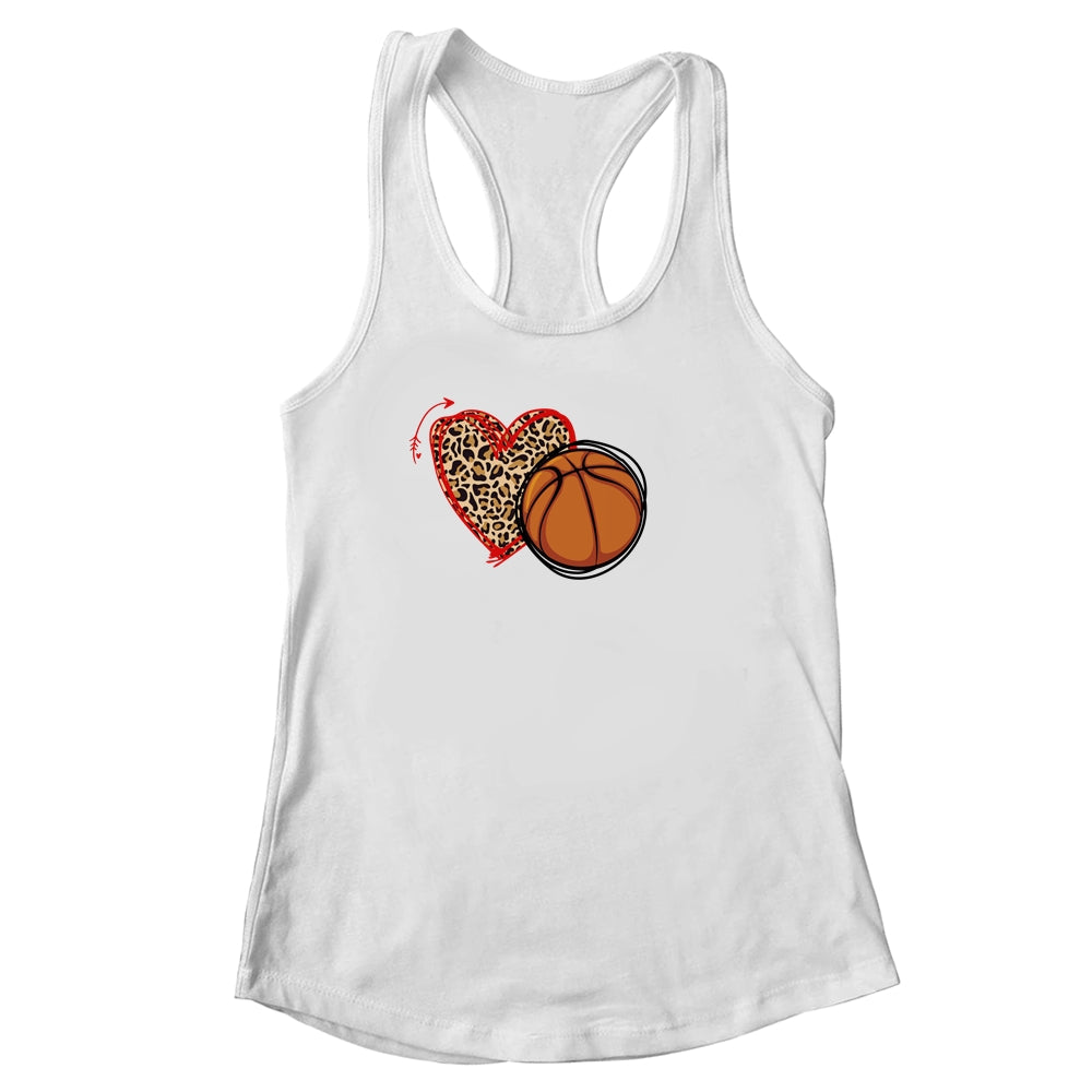 Leopard Basketball Love Heart Basketball Lover Basketball Season Shirt & Tank Top | siriusteestore