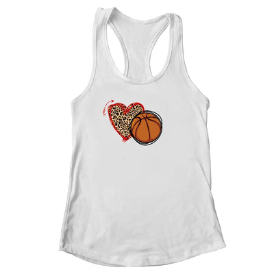 Leopard Basketball Love Heart Basketball Lover Basketball Season Shirt & Tank Top | siriusteestore