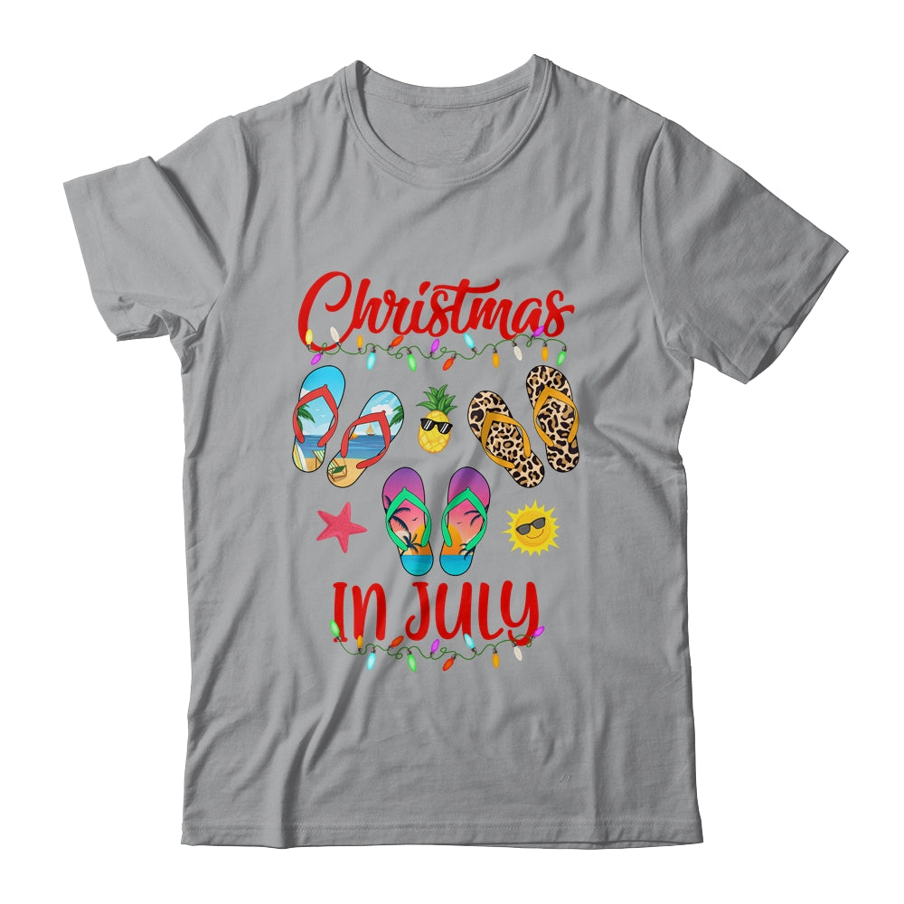 Leopard Flip Flop Christmas In July Xmas Summer Lover Shirt & Tank Top | siriusteestore