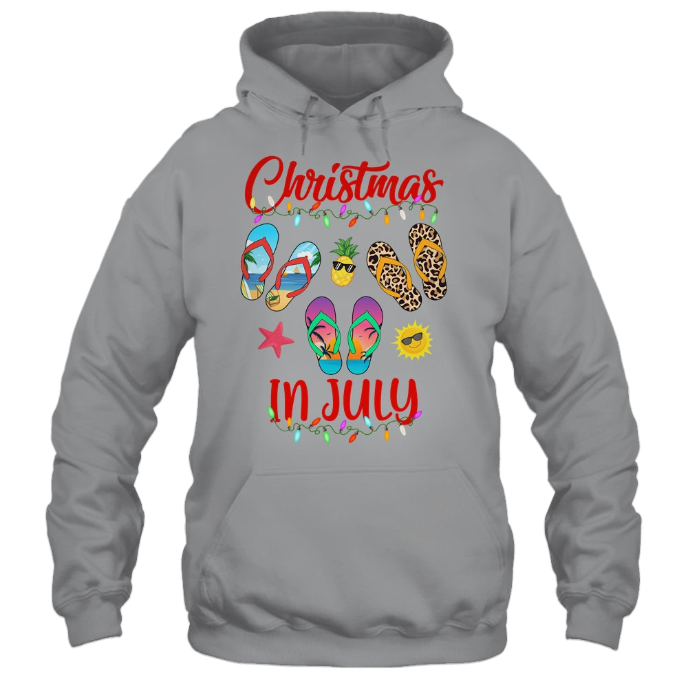 Leopard Flip Flop Christmas In July Xmas Summer Lover Shirt & Tank Top | siriusteestore