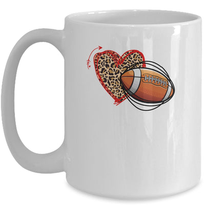 Leopard Football Love Heart Football Lover Football Season Mug | siriusteestore