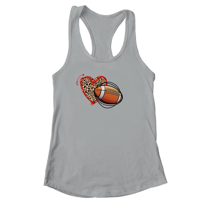 Leopard Football Love Heart Football Lover Football Season Shirt & Tank Top | siriusteestore