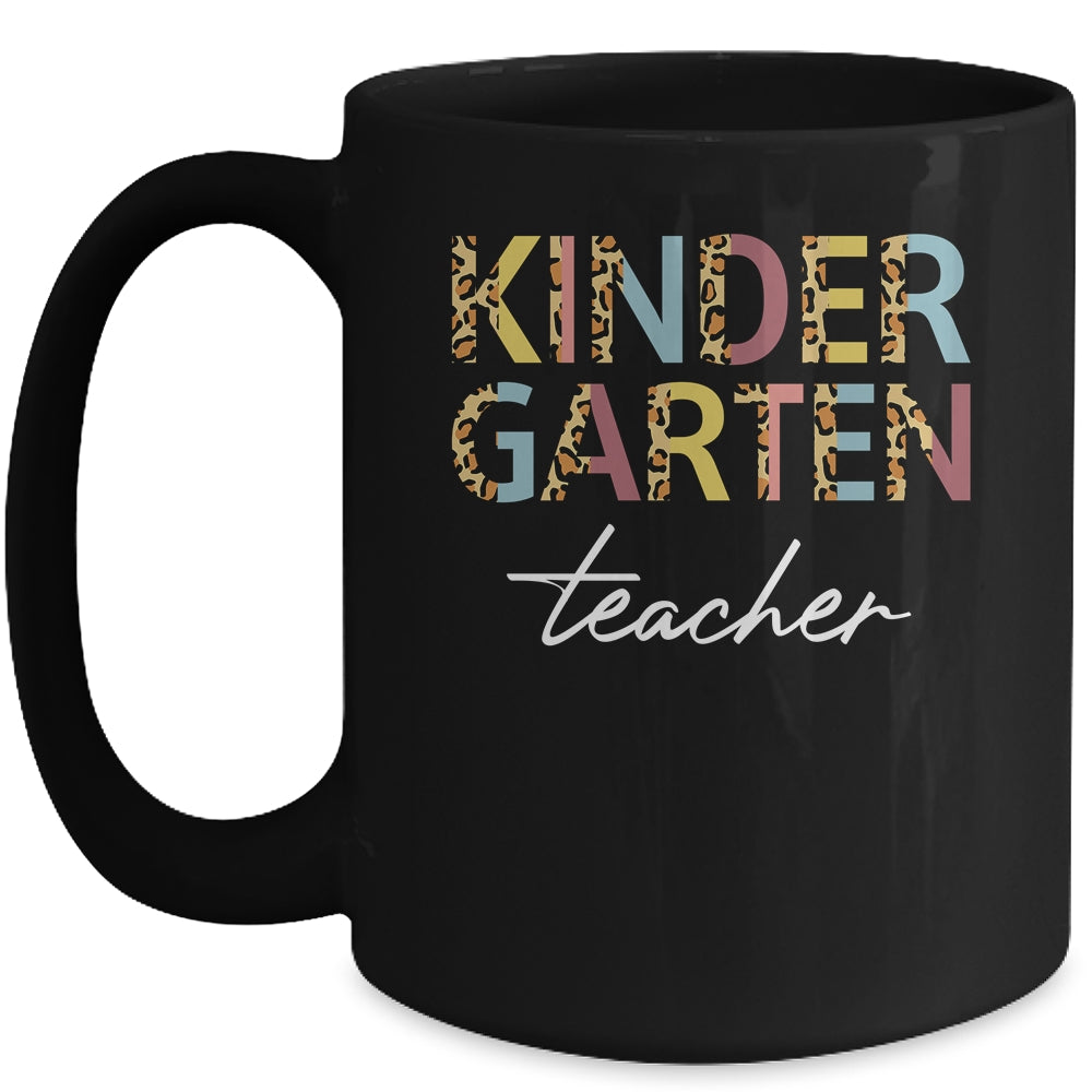 Leopard Kindergarten Teacher Kinder Back to School Mug | siriusteestore
