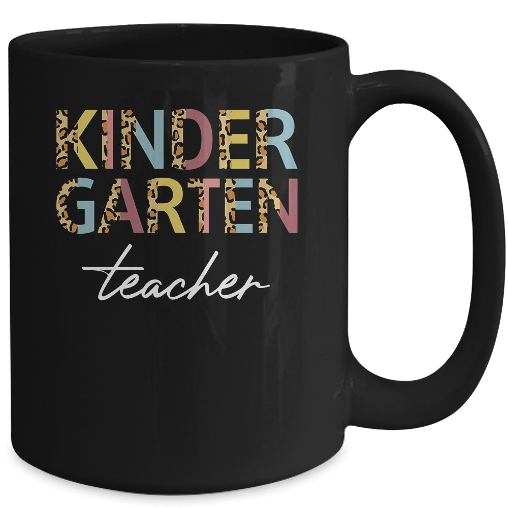 Leopard Kindergarten Teacher Kinder Back to School Mug | siriusteestore