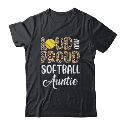 Leopard Loud Proud American Softball Auntie Family Shirt & Tank Top | siriusteestore