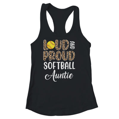 Leopard Loud Proud American Softball Auntie Family Shirt & Tank Top | siriusteestore