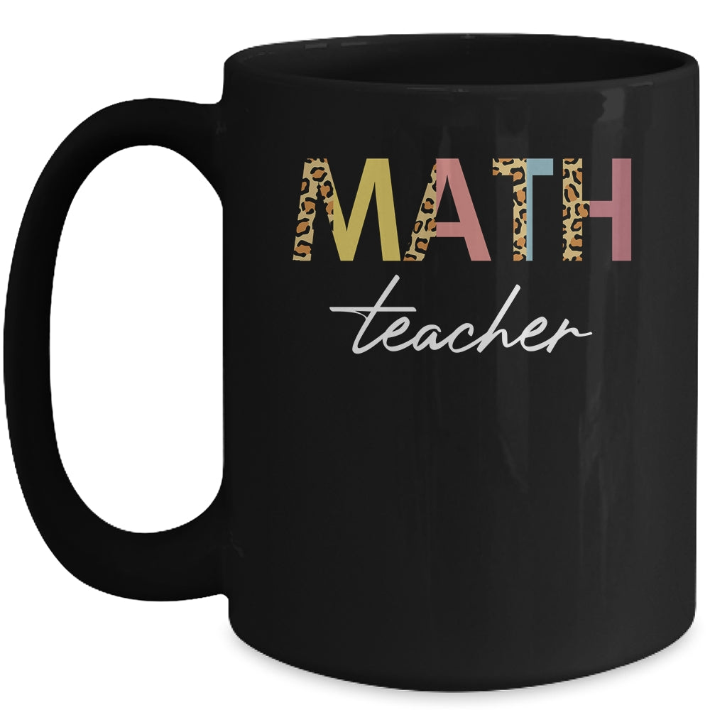 Leopard Math Teacher Cute Back to School Mug | siriusteestore