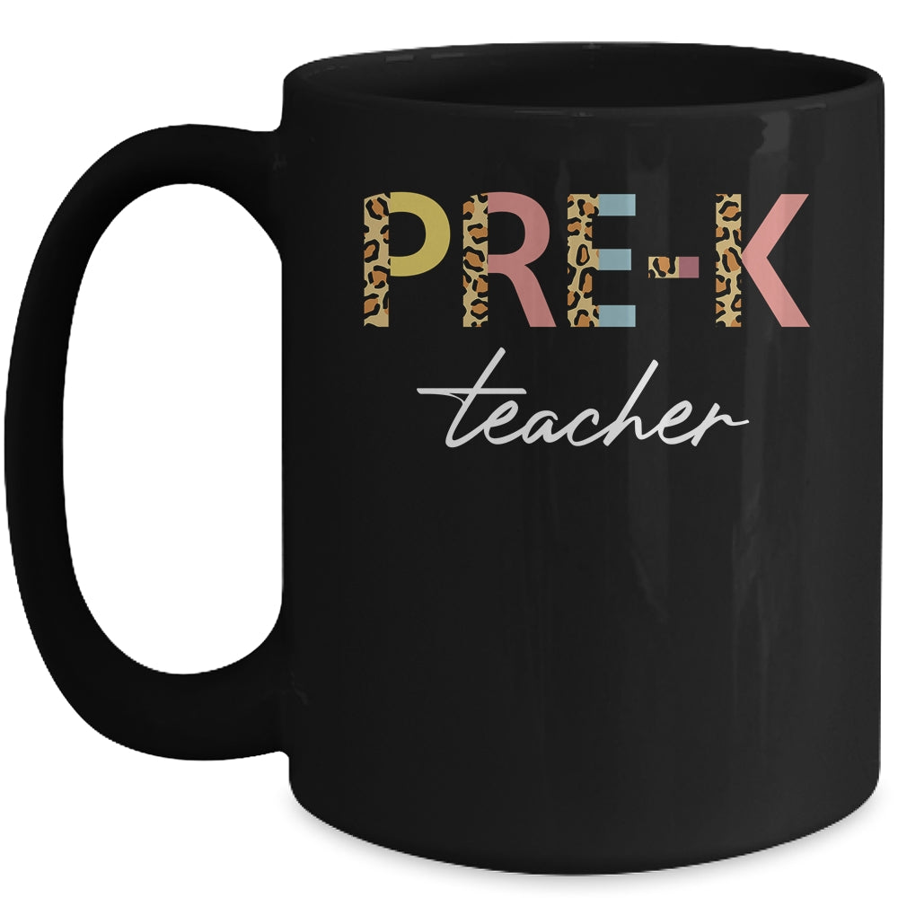 Leopard Preschool Teacher Pre-K Back to School Mug | siriusteestore
