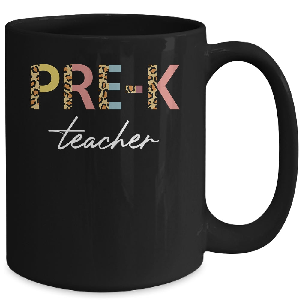 Leopard Preschool Teacher Pre-K Back to School Mug | siriusteestore