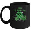 Leopard Print Three Dog Paws Happy Saint Patricks Day Mug | siriusteestore