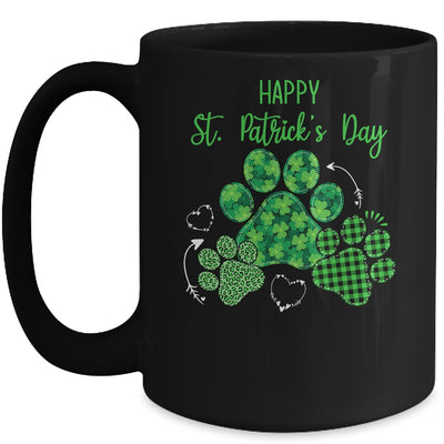 Leopard Print Three Dog Paws Happy Saint Patricks Day Mug | siriusteestore