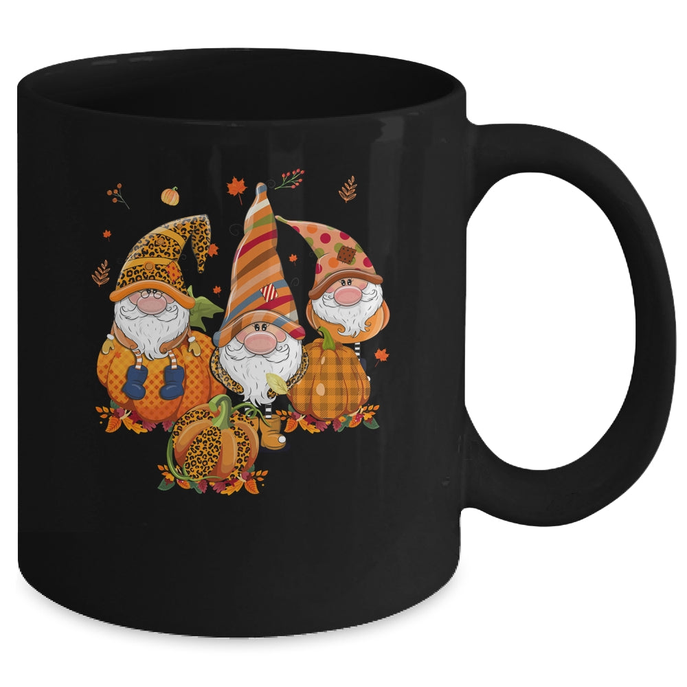Leopard Pumpkin Print Plaid Gnomes Fall Autumn Thanksgiving Mug | siriusteestore