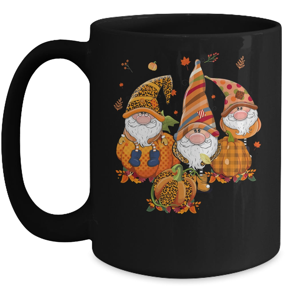 Leopard Pumpkin Print Plaid Gnomes Fall Autumn Thanksgiving Mug | siriusteestore