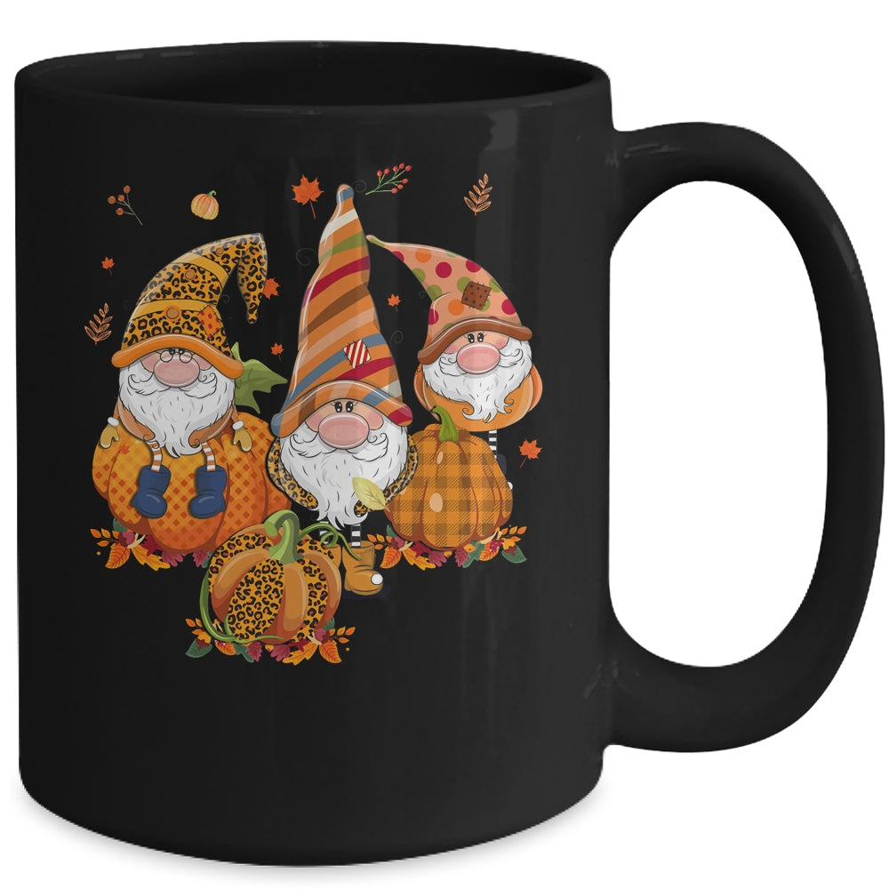 Leopard Pumpkin Print Plaid Gnomes Fall Autumn Thanksgiving Mug | siriusteestore