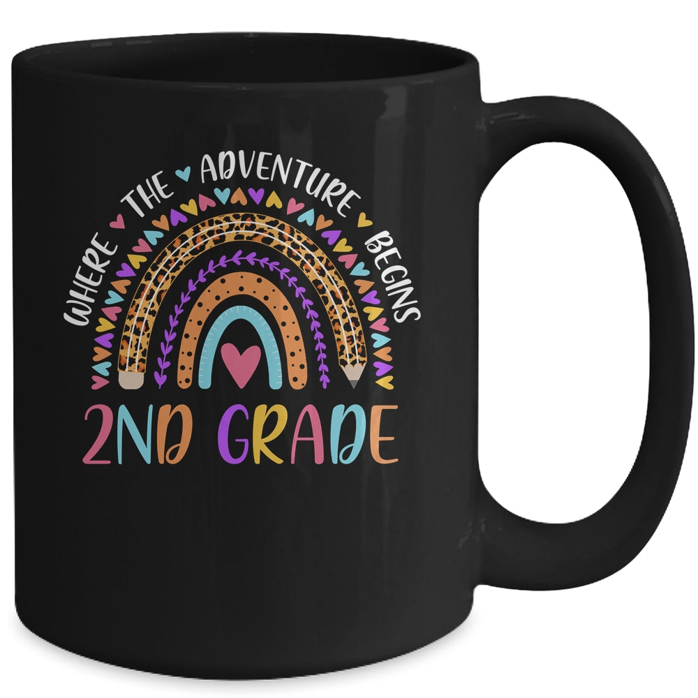 Leopard Rainbow 2nd Grade Kids Where The Adventure Begins Mug | siriusteestore