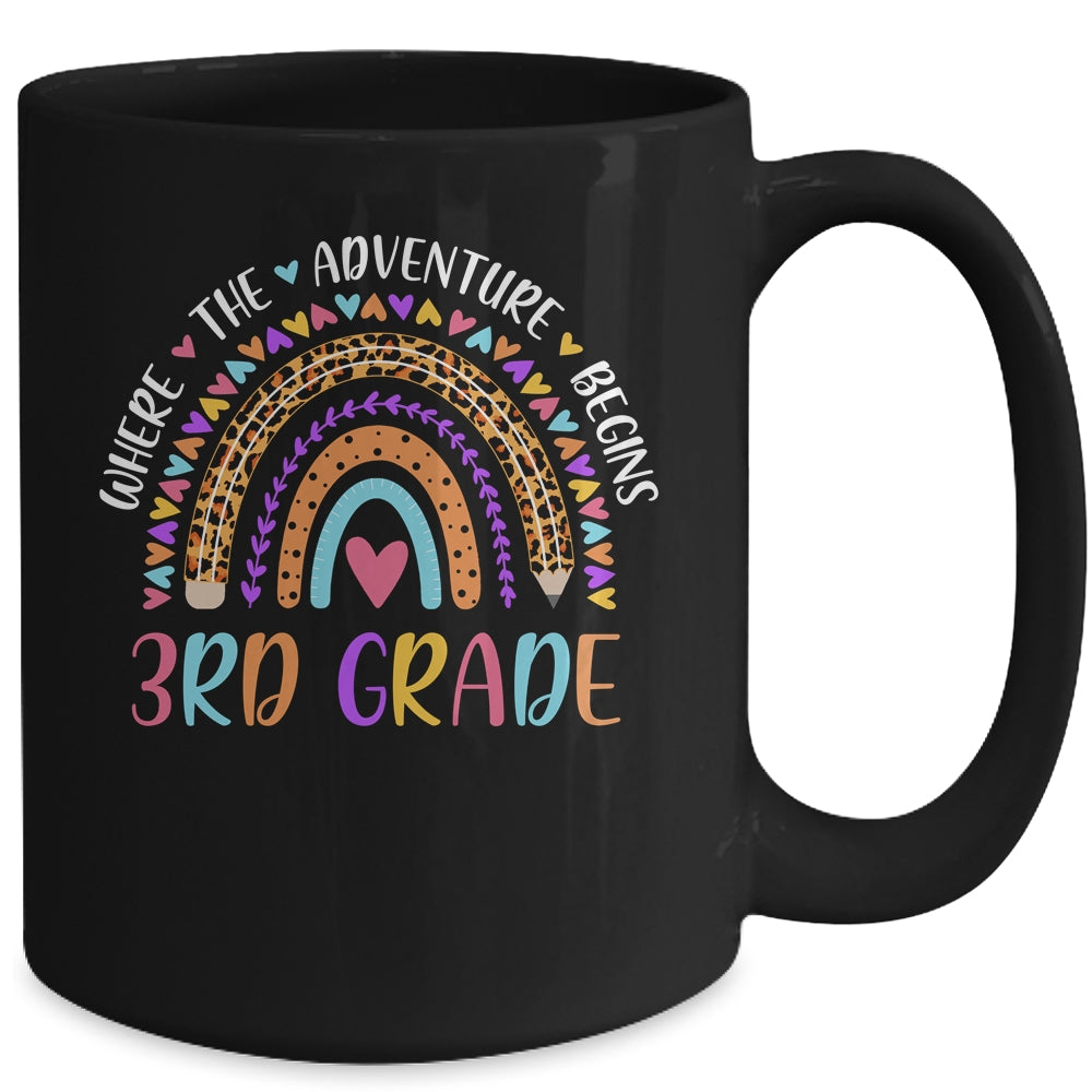 Leopard Rainbow 3rd Grade Kids Where The Adventure Begins Mug | siriusteestore