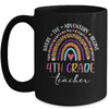 Leopard Rainbow 4th Grade Teacher Where The Adventure Begins Mug | siriusteestore