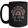 Leopard Rainbow 5th Grade Teacher Where The Adventure Begins Mug | siriusteestore