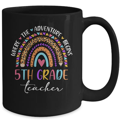 Leopard Rainbow 5th Grade Teacher Where The Adventure Begins Mug | siriusteestore