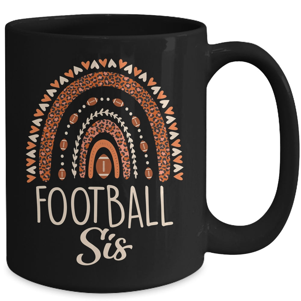 Leopard Rainbow American Football Sis Family Matching Sister Mug | siriusteestore