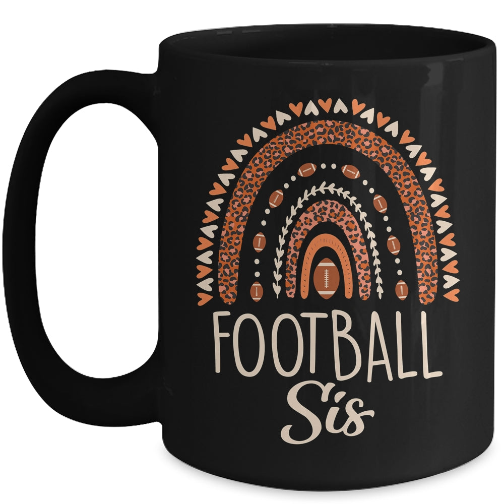 Leopard Rainbow American Football Sis Family Matching Sister Mug | siriusteestore