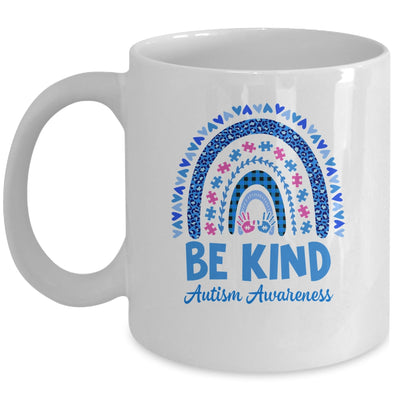 Leopard Rainbow Be Kind Autism Awareness Month Hand Mug | siriusteestore