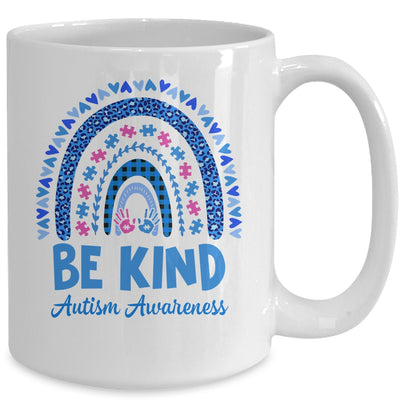 Leopard Rainbow Be Kind Autism Awareness Month Hand Mug | siriusteestore