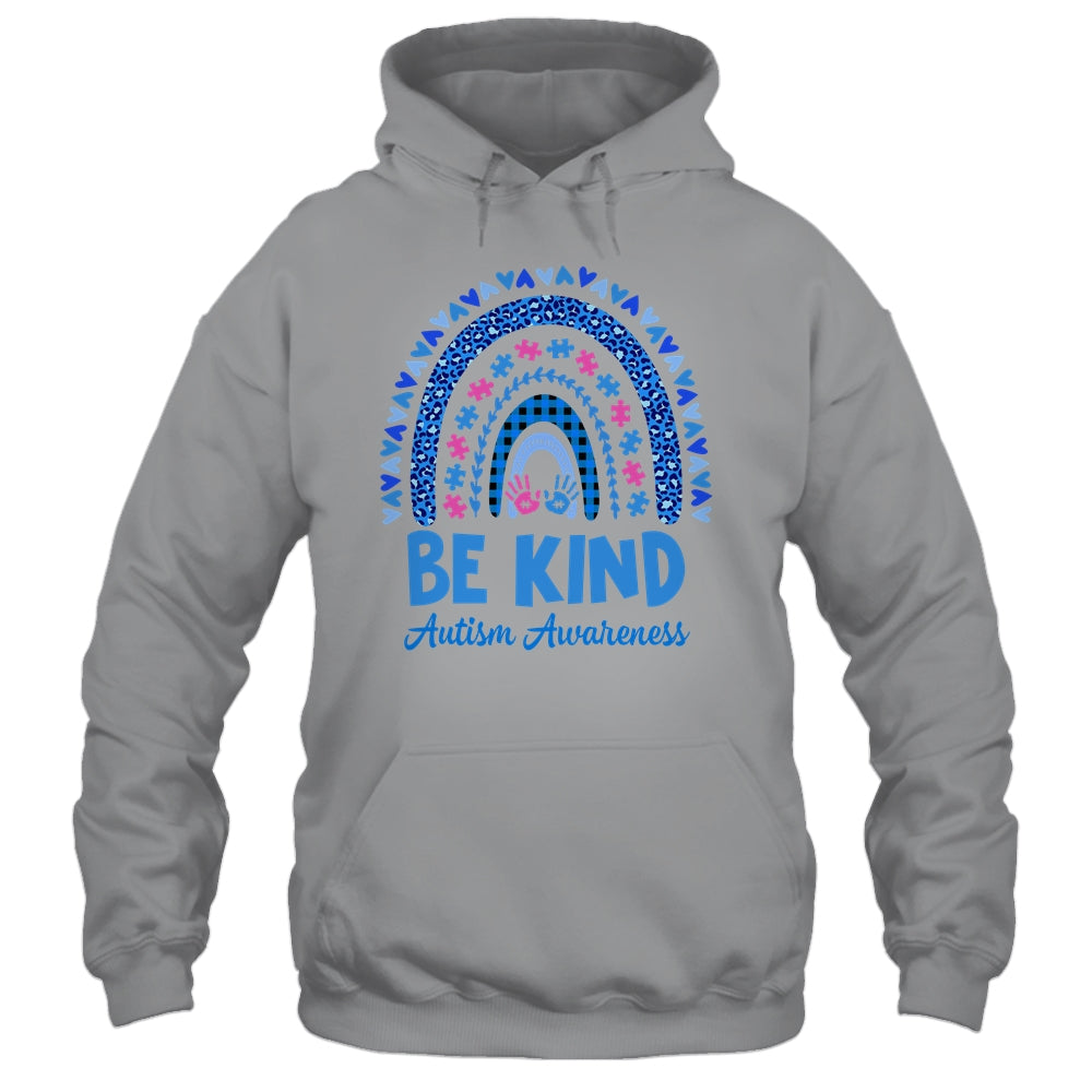 Leopard Rainbow Be Kind Autism Awareness Month Hand Shirt & Hoodie | siriusteestore
