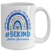 Leopard Rainbow Be Kind Autism Awareness Month Puzzle Mug | siriusteestore