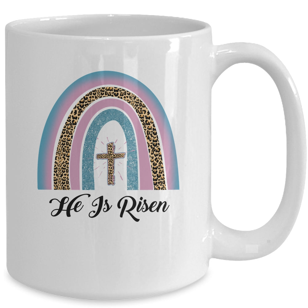 Leopard Rainbow Christian Jesus Happy Easter Day Mug | siriusteestore