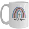 Leopard Rainbow Christian Jesus Happy Easter Day Mug | siriusteestore