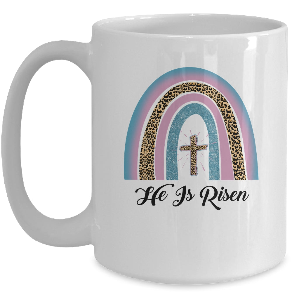 Leopard Rainbow Christian Jesus Happy Easter Day Mug | siriusteestore