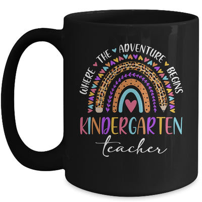 Leopard Rainbow Kindergarten Grade Teacher Where The Adventure Begins Mug | siriusteestore