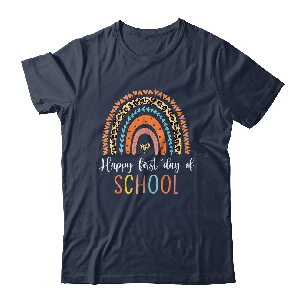 Leopard Rainbow Kindergarten Teacher First Day Of School Shirt & Hoodie | siriusteestore